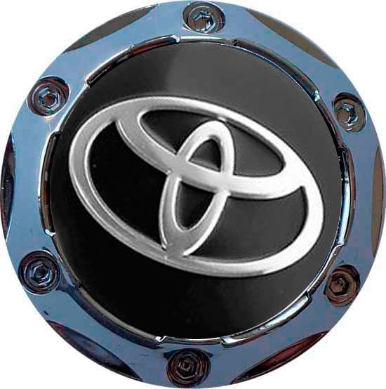 Колпачок на диски Toyota 64/56/9 хром-черный конус